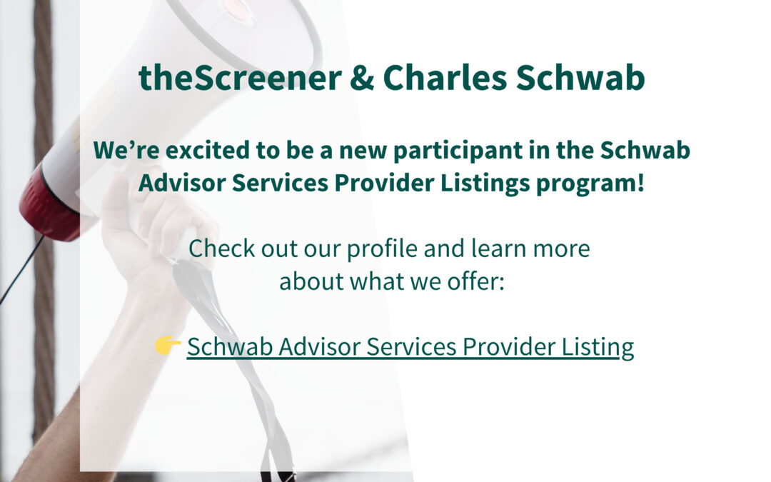 theScreener auf der Advisor Services Provider Liste von Schwab!
